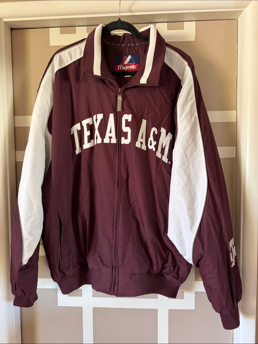 Majestic Maroon & White Texas A&M Lined Stadium Jacket